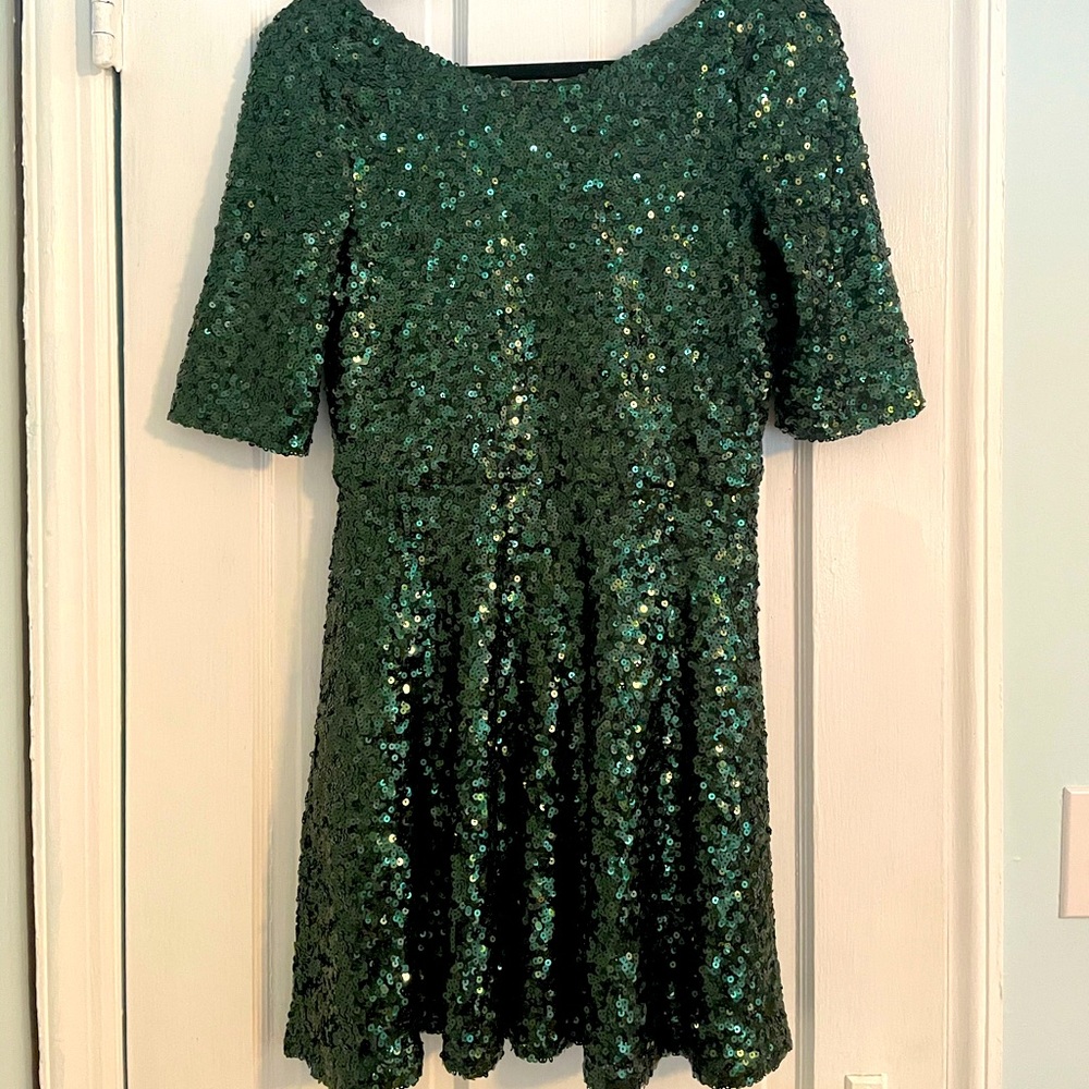 French connection green sequin dress